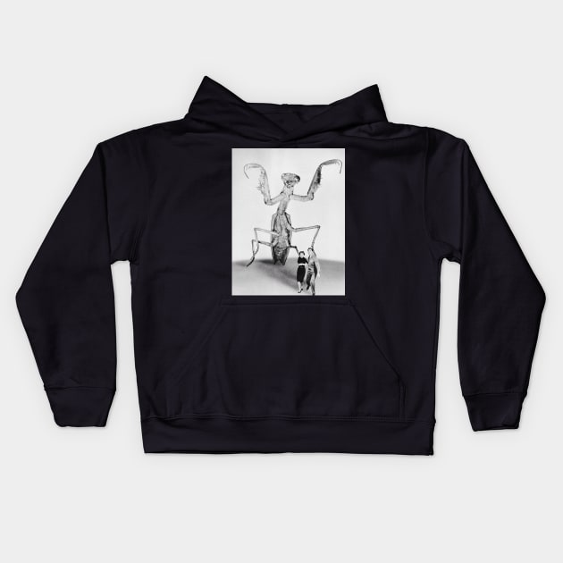 Scary Praying Mantis Kids Hoodie by Digital GraphX